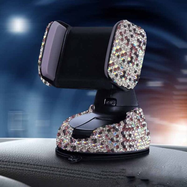 Luxe Diamond Car Phone Holder – 360° Adjustable, Multi-Mount Design - Image 3