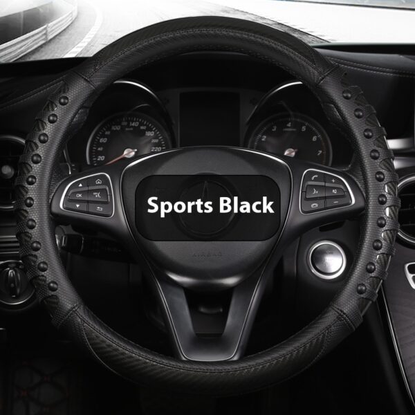 Premium Leather-Silicone Steering Wheel Cover - Image 2