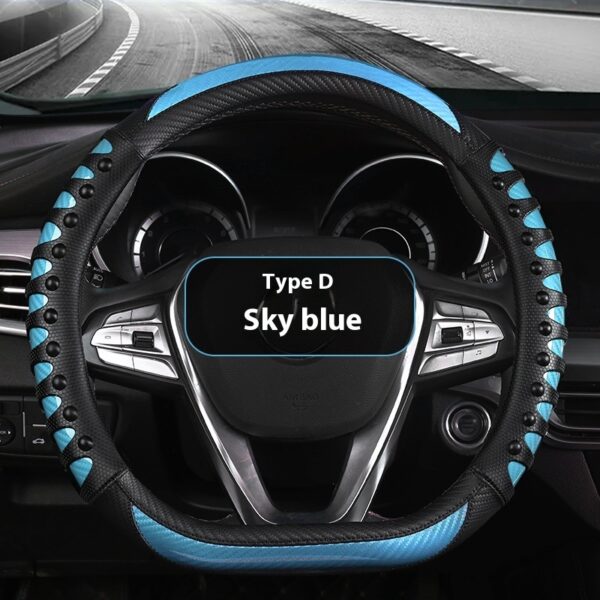 Premium Leather-Silicone Steering Wheel Cover - Image 4