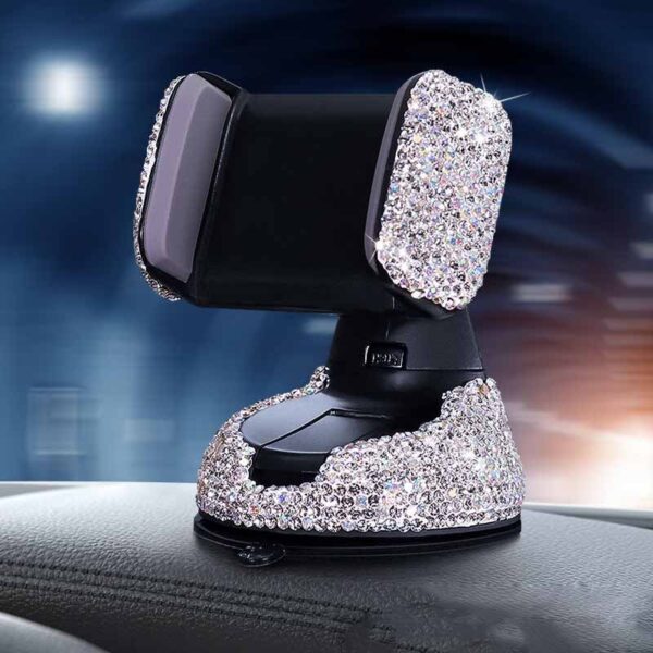 Luxe Diamond Car Phone Holder – 360° Adjustable, Multi-Mount Design - Image 4