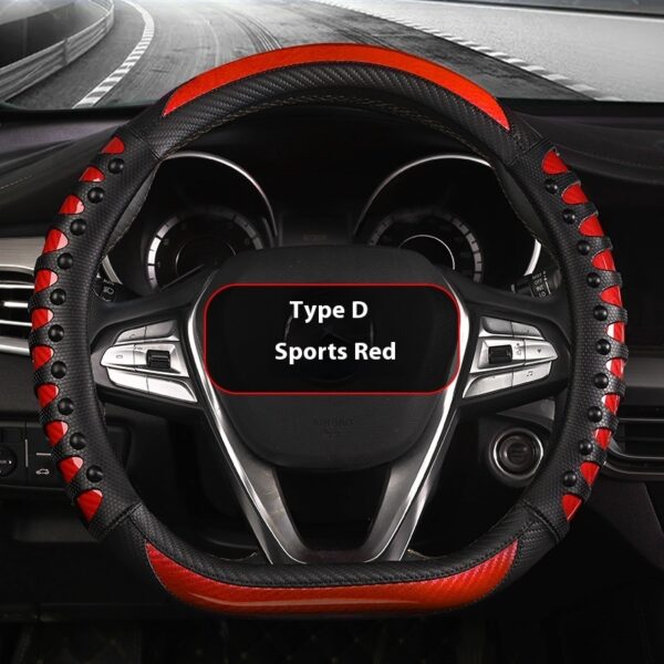 Premium Leather-Silicone Steering Wheel Cover - Image 10