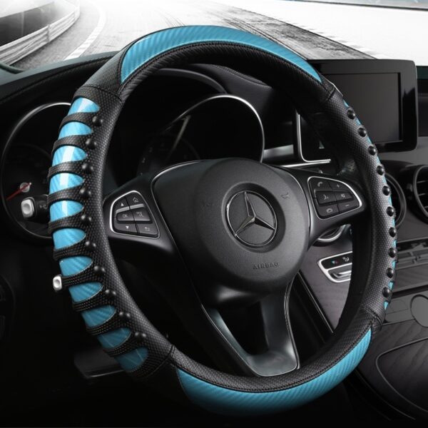 Premium Leather-Silicone Steering Wheel Cover - Image 5