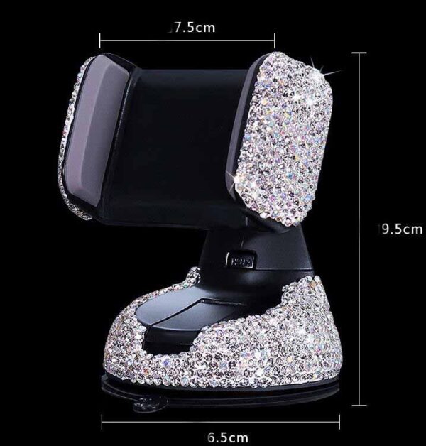 Luxe Diamond Car Phone Holder – 360° Adjustable, Multi-Mount Design - Image 5