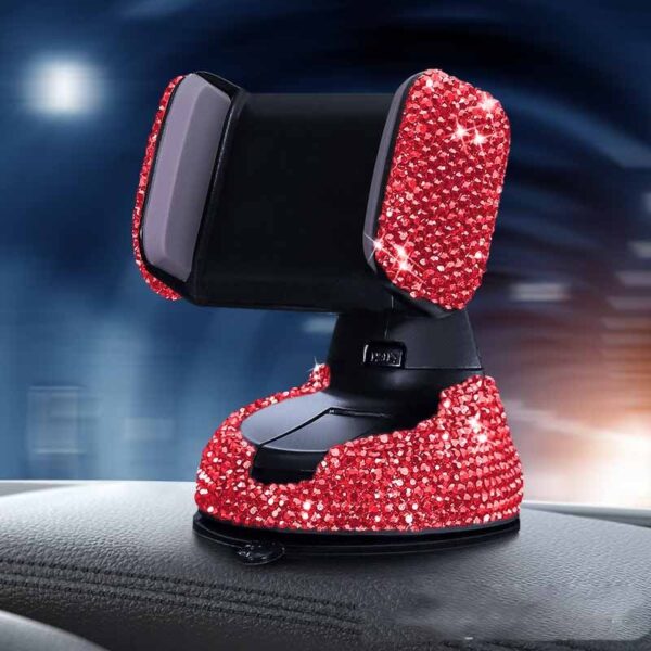 Luxe Diamond Car Phone Holder – 360° Adjustable, Multi-Mount Design - Image 2