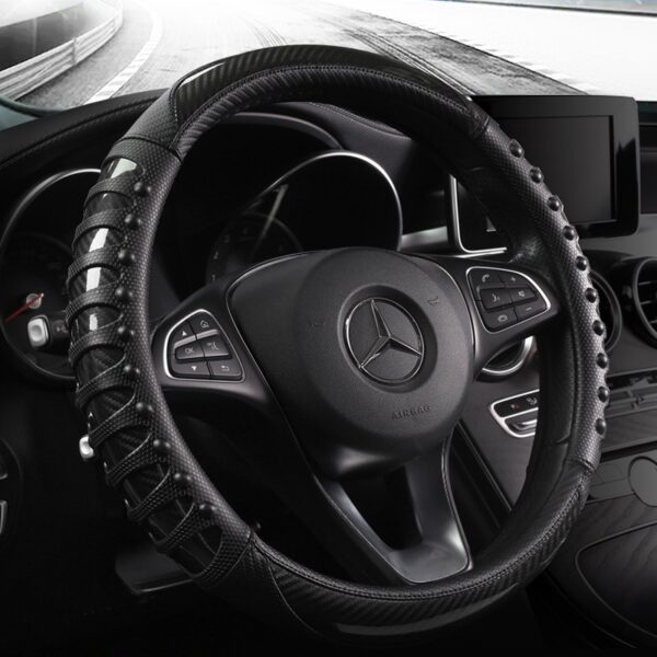 Premium Leather-Silicone Steering Wheel Cover